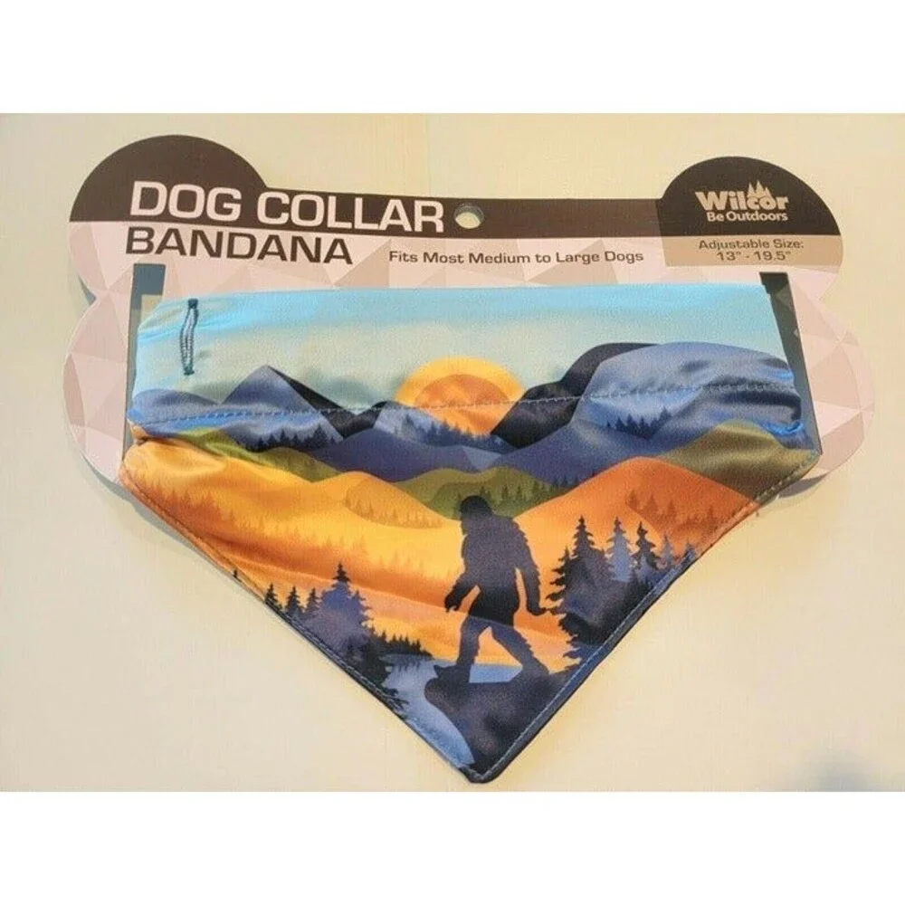 Bigfoot Dog Collar Bandana Fits Most Medium-Large Dogs adjustable yeti camping